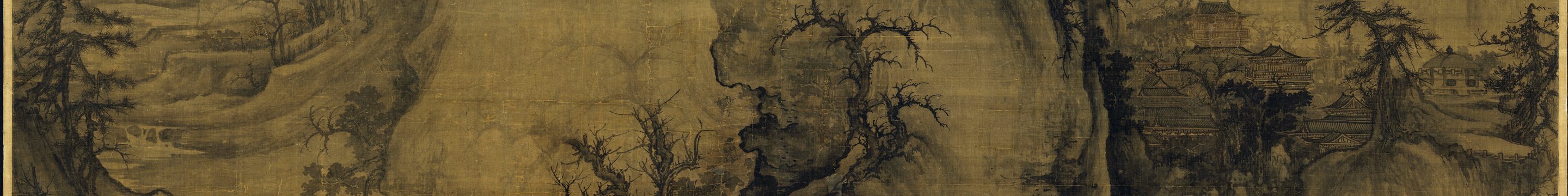郭熙《早春图》主峰、云烟与春水局部